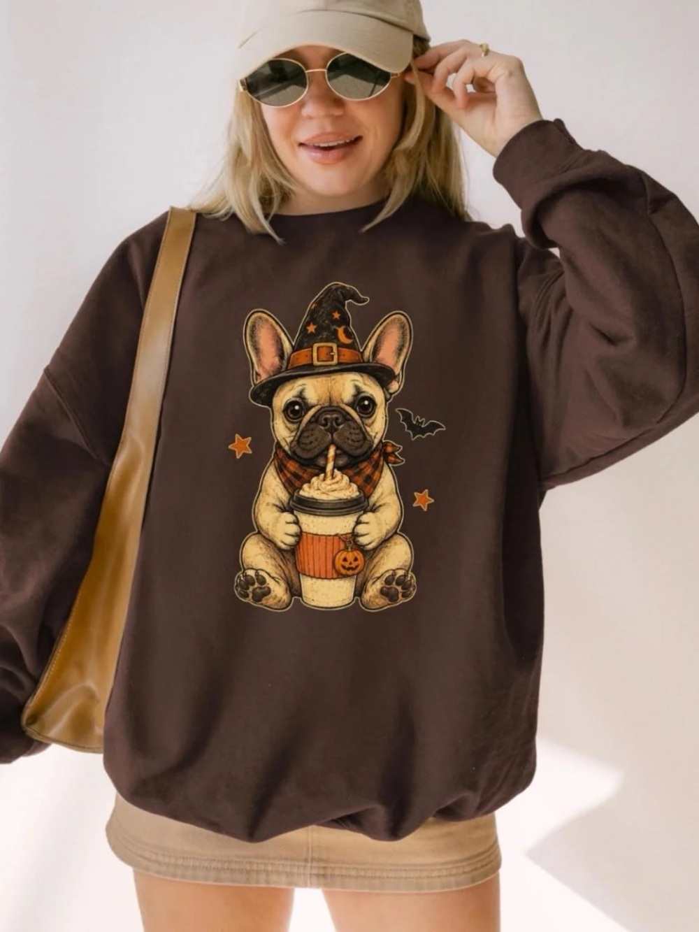 Brown Halloween French Bulldog Dog Sweatshirt